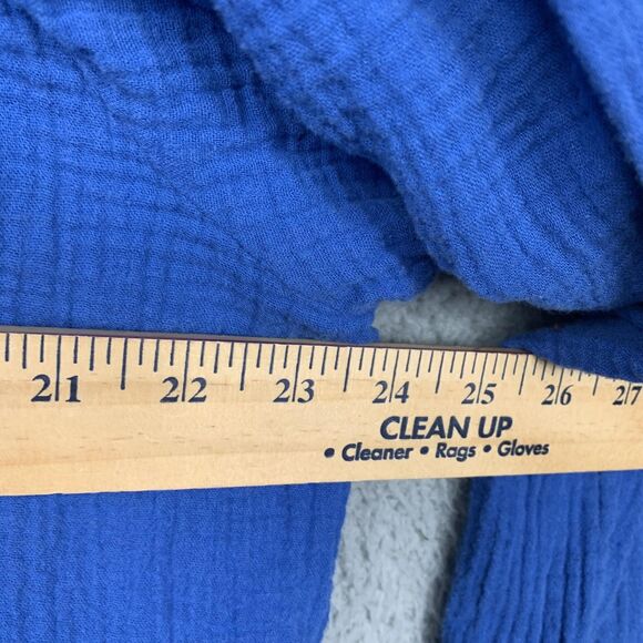 Soft Surroundings Shirt Womens 2X Blue Santorini Gauze Tunic Coastal Beachy - Picture 9 of 12